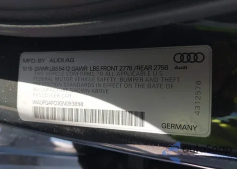 2016 Audi A6 3.0T Premium Plus from USA, damaged, VIN WAUFGAFC0GN093898